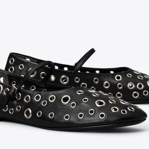Tory Burch - Eyelet Mary Jane Ballet - black